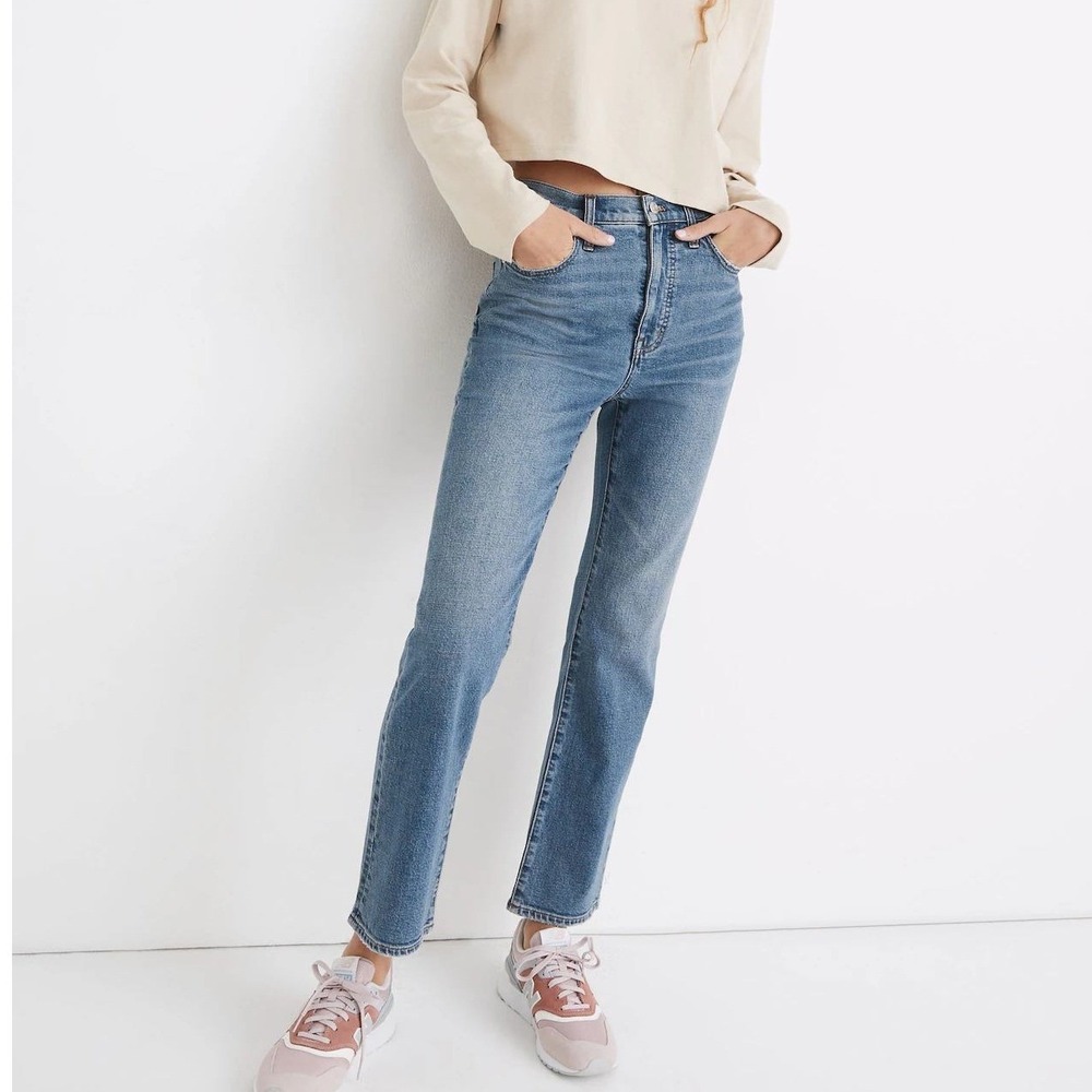 Madewell Slim Demi Boot Jeans in Enright Wash Blue Denim Womens 27